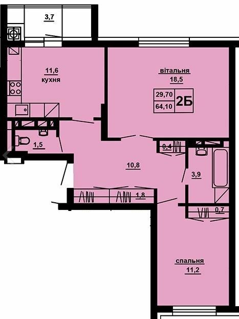 2-комнатная 64.1 м² в ЖМ Beverly Hills от 13 750 грн/м², Тернополь