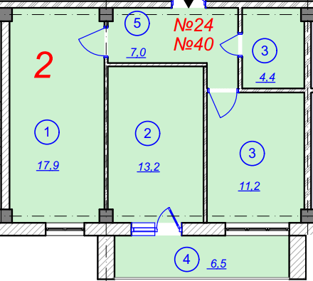 2-комнатная 60.24 м² в ЖК The Loft от 8 500 грн/м², г. Новая Каховка