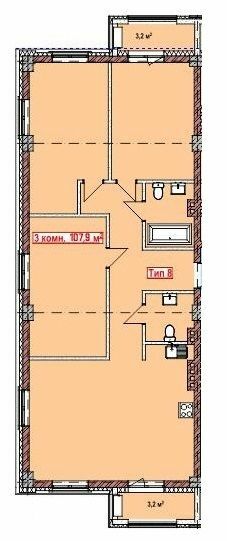 3-кімнатна 107.9 м² в ЖК Club City від 26 950 грн/м², Херсон