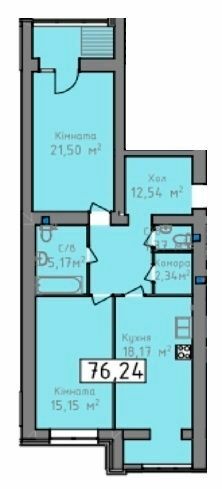 2-комнатная 76.24 м² в ЖК Status от 18 350 грн/м², Херсон