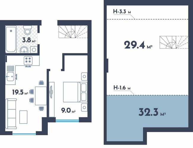 Дворівнева 61.7 м² в ЖК Club House від 26 000 грн/м², Київ