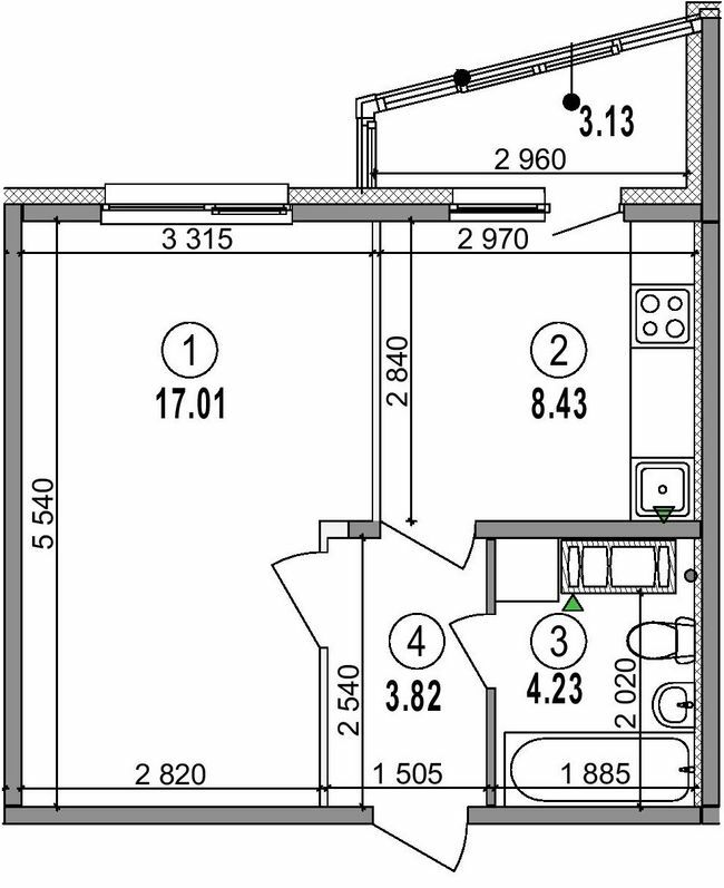 1-кімнатна 35.99 м² в ЖК LaLaLand від 29 500 грн/м², Київ