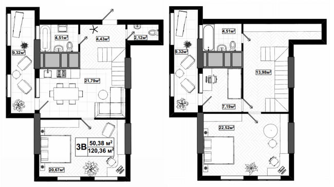 Дворівнева 120.36 м² в ЖК UNO City House від 37 300 грн/м², Київ