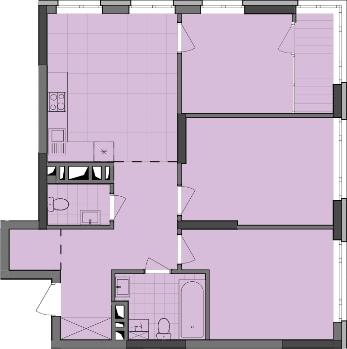 3-комнатная 79.82 м² в ЖК Dibrova Park от 23 800 грн/м², Киев