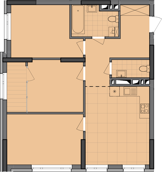 3-кімнатна 79.21 м² в ЖК Dibrova Park від 23 800 грн/м², Київ