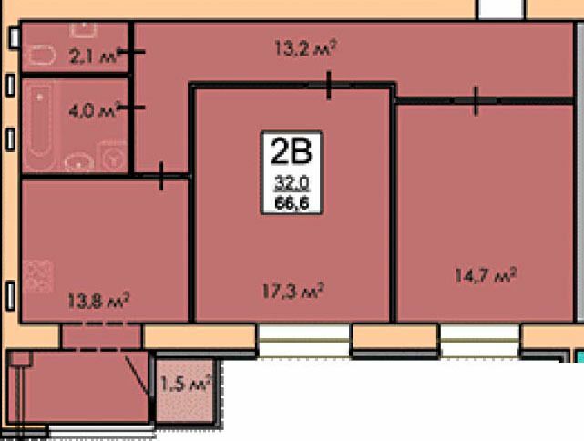 2-кімнатна 66.6 м² в ЖК Andorra від 17 000 грн/м², Черкаси