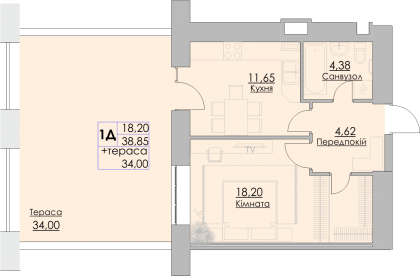 1-кімнатна 72.85 м² в ЖК Греків Ліс від 20 150 грн/м², м. Умань