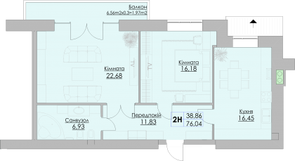 2-комнатная 76.04 м² в ЖК Греків Ліс от 18 400 грн/м², г. Умань