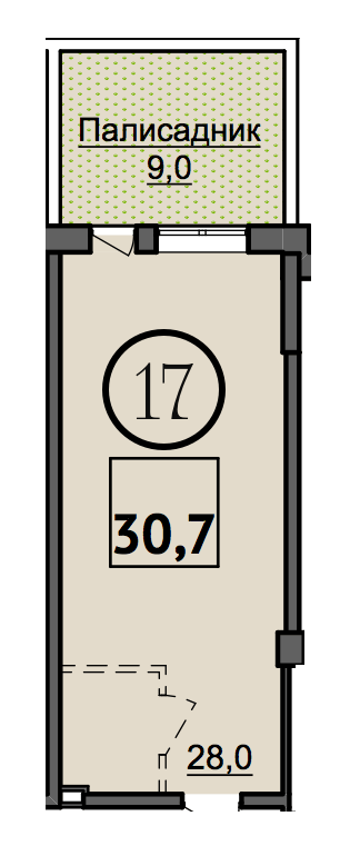 Студія 30.7 м² в Дохідний будинок Salve від 41 150 грн/м², Одеса