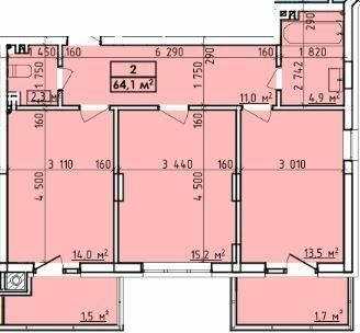 2-комнатная 64.1 м² в ЖК Венский Квартал от 24 000 грн/м², Черновцы