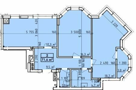 2-кімнатна 71.6 м² в ЖК Віденський Квартал від 20 000 грн/м², Чернівці