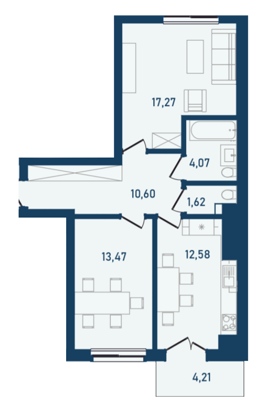 2-кімнатна 63.82 м² в ЖК Престижний 2 від 21 750 грн/м², Чернівці