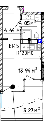 1-кімнатна 33.33 м² в Апарт-комплекс Sky River 2 від 40 000 грн/м², с. Вишеньки