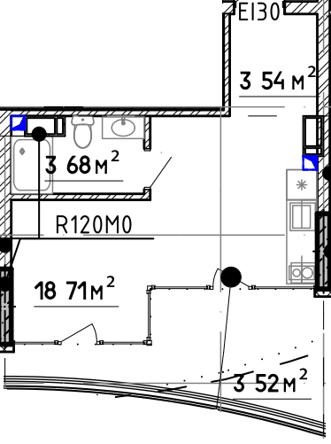 1-кімнатна 37.66 м² в Апарт-комплекс Sky River 2 від 40 000 грн/м², с. Вишеньки