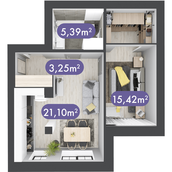 1-кімнатна 45.16 м² в ЖК Desna Park Residence від 30 800 грн/м², с. Зазим`я