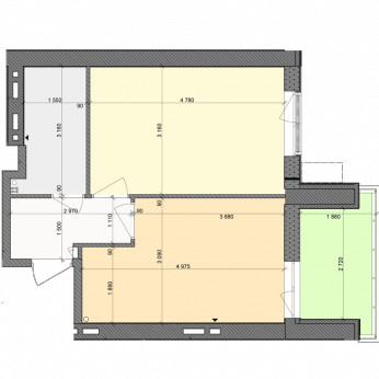 1-кімнатна 41.1 м² в ЖК Столичний від 20 000 грн/м², м. Васильків