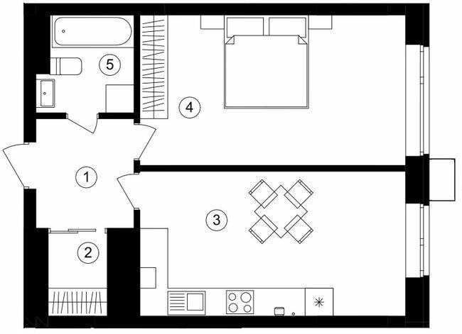 1-кімнатна 45.9 м² в ЖК One House від 30 500 грн/м², м. Вишневе