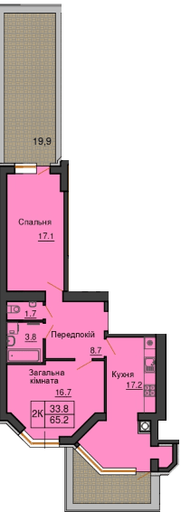 1-кімнатна 65.2 м² в ЖК Sofia Nova від 35 000 грн/м², с. Новосілки