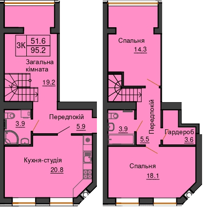 Двухуровневая 95.2 м² в ЖК Sofia Nova от 35 000 грн/м², с. Новоселки