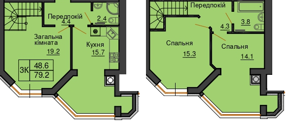 Двухуровневая 79.2 м² в ЖК Sofia Nova от 35 000 грн/м², с. Новоселки