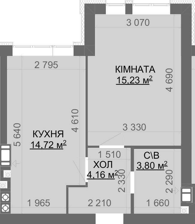 1-кімнатна 37.91 м² в ЖК Найкращий квартал-2 від 23 000 грн/м², смт Гостомель