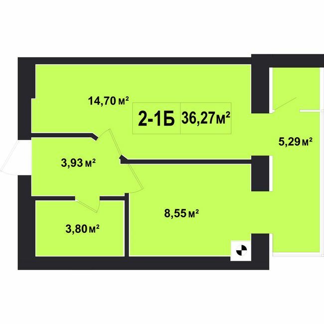 1-комнатная 36.27 м² в ЖК Покровский от 20 950 грн/м², пгт Гостомель