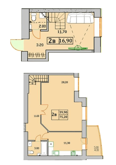 Дворівнева 75.2 м² в ЖК Сонячна Оселя від 21 000 грн/м², м. Буча