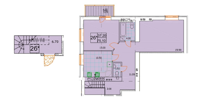 Двухуровневая 75.1 м² в ЖК Сонячна Оселя от 21 000 грн/м², г. Буча