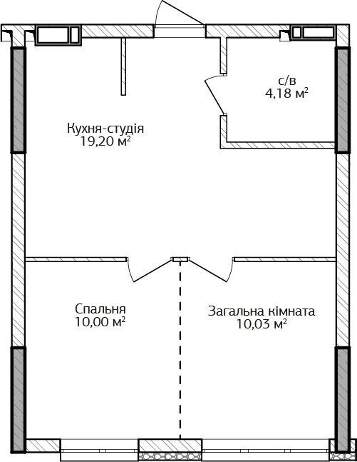 1-кімнатна 42.95 м² в ЖК City Park від 22 300 грн/м², м. Ірпінь
