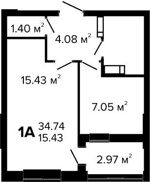 1-кімнатна 34.74 м² в ЖК Irpin City від 21 250 грн/м², м. Ірпінь