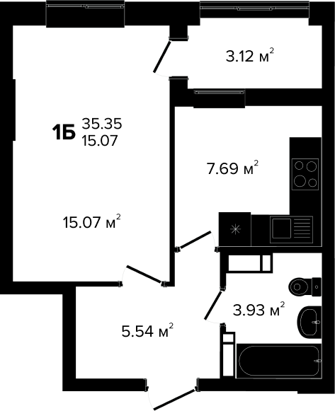 1-комнатная 35.35 м² в ЖК Irpin City от 21 250 грн/м², г. Ирпень