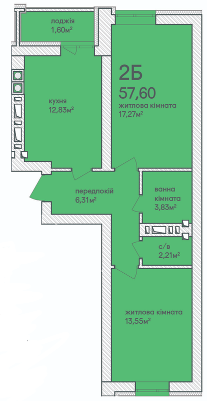 2-кімнатна 57.6 м² в ЖК Синергія Сіті (Kvartal Group) від 18 000 грн/м², м. Ірпінь