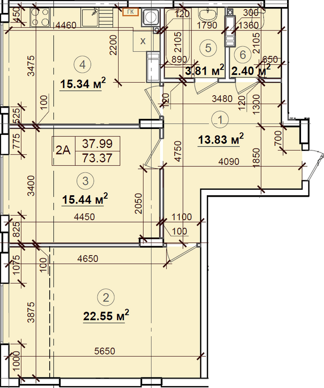 2-комнатная 73.37 м² в ЖК Петровский квартал от 15 500 грн/м², с. Святопетровское