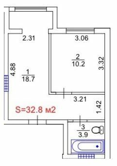 1-комнатная 32.8 м² в ЖК Новая Дания от 14 500 грн/м², с. Софиевская Борщаговка