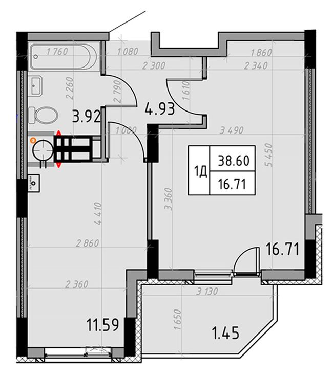 1-комнатная 38.6 м² в ЖК Весна от 21 000 грн/м², г. Борисполь