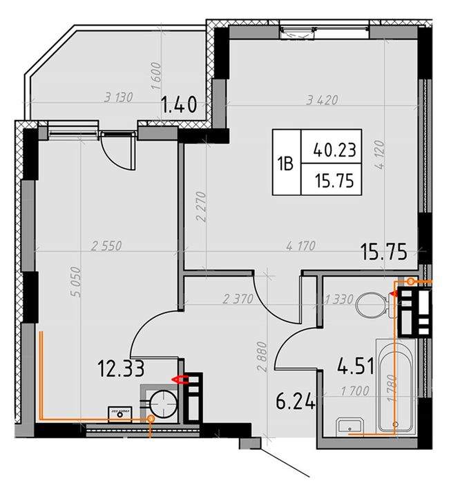 1-кімнатна 40.23 м² в ЖК Весна від 21 000 грн/м², м. Бориспіль