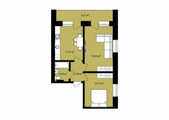 2-комнатная 55.33 м² в ЖК Urban City от 14 350 грн/м², Харьков