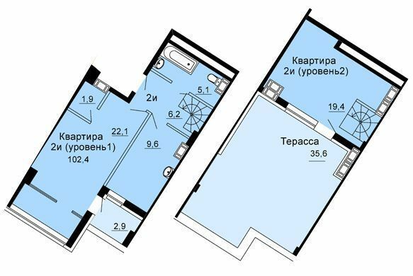 Двухуровневая 102.4 м² в ЖК SkyCity от застройщика, Днепр