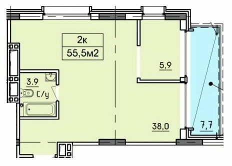 2-кімнатна 55.5 м² в ЖК West Hall від 25 000 грн/м², Дніпро