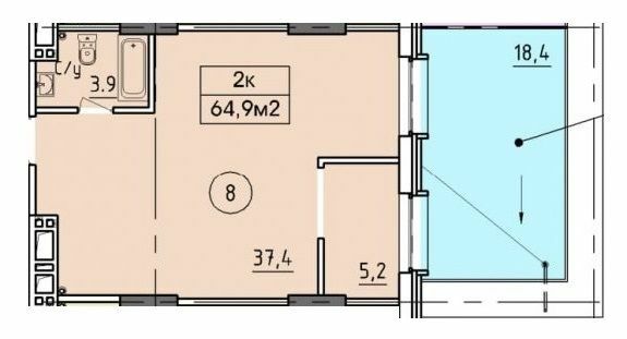 2-кімнатна 64.9 м² в ЖК West Hall від 25 000 грн/м², Дніпро