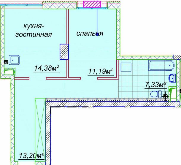 1-кімнатна 47.27 м² в ЖК Миронова від 37 150 грн/м², Дніпро
