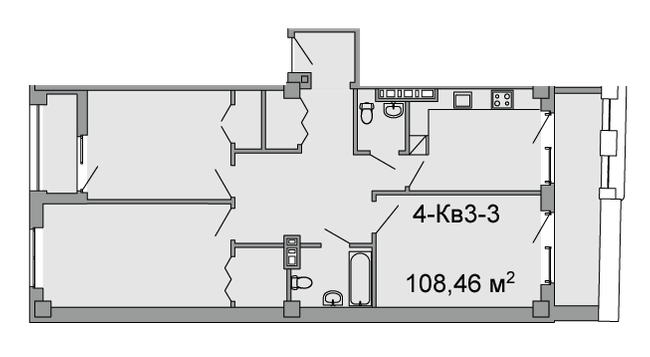 3-комнатная 108.46 м² в ЖК Троицкий от 43 250 грн/м², Днепр