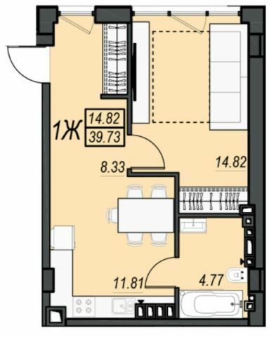 1-кімнатна 39.73 м² в ЖК Sunrise City від 23 350 грн/м², м. Чорноморск