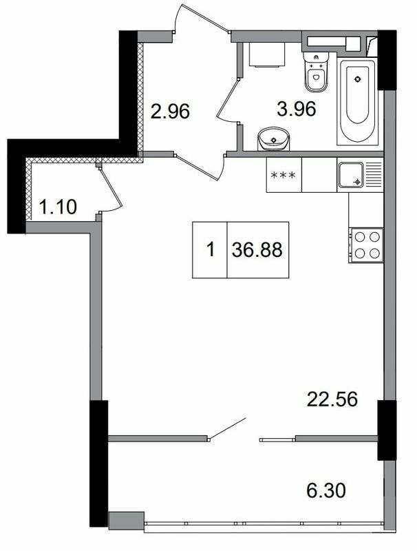 1-кімнатна 36.88 м² в ЖМ ARTVILLE від 18 200 грн/м², смт Авангард