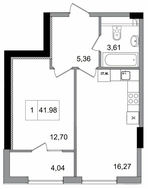 1-кімнатна 41.98 м² в ЖМ ARTVILLE від 18 200 грн/м², смт Авангард