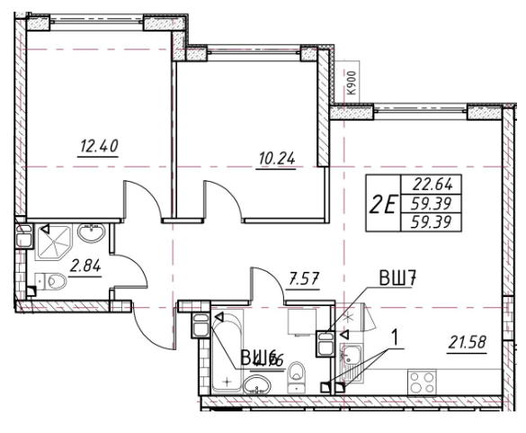 2-комнатная 59.39 м² в ЖК Manhattan от 26 950 грн/м², Одесса