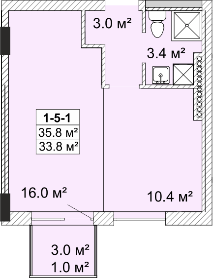 1-комнатная 35.8 м² в ЖК SMART City-2 от 19 150 грн/м², Одесса