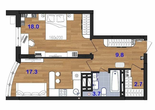 1-кімнатна 51.6 м² в ЖК SunCity від 21 000 грн/м², Одеса