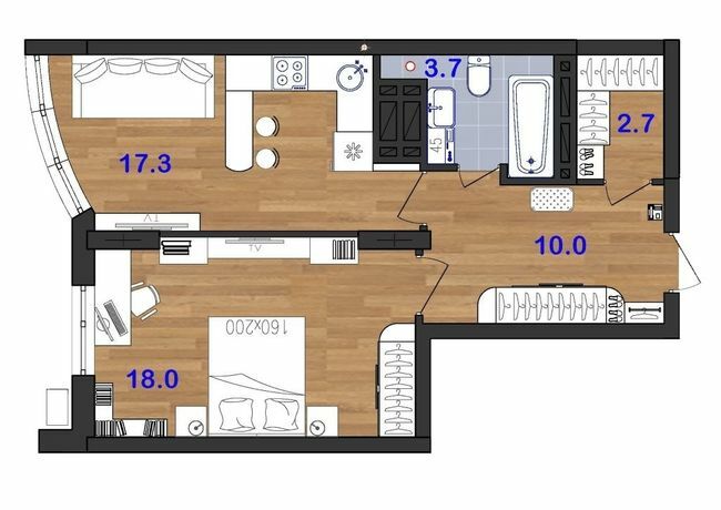 1-кімнатна 51.7 м² в ЖК SunCity від 21 000 грн/м², Одеса