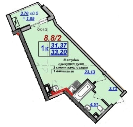 1-комнатная 33.2 м² в ЖК Милос от 29 650 грн/м², Одесса